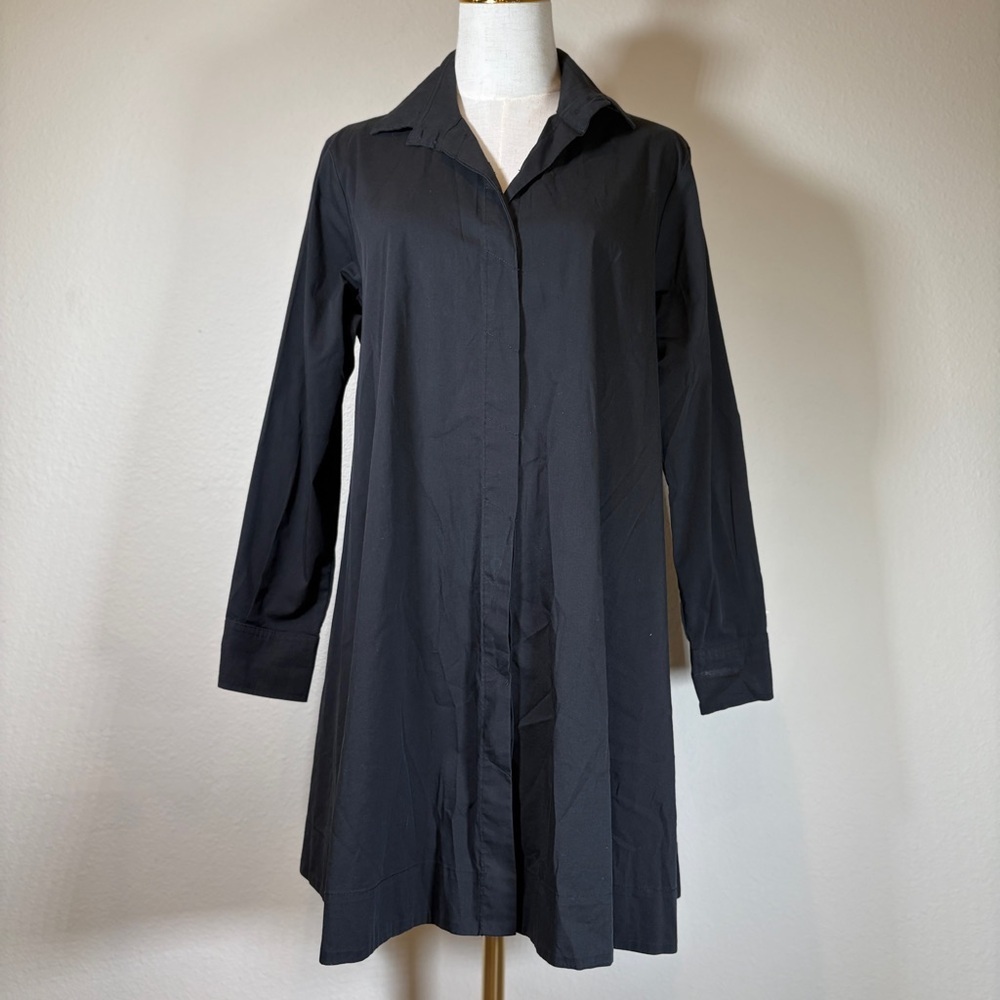 Comfy USA Black Button-Down Tunic Dress Size Small